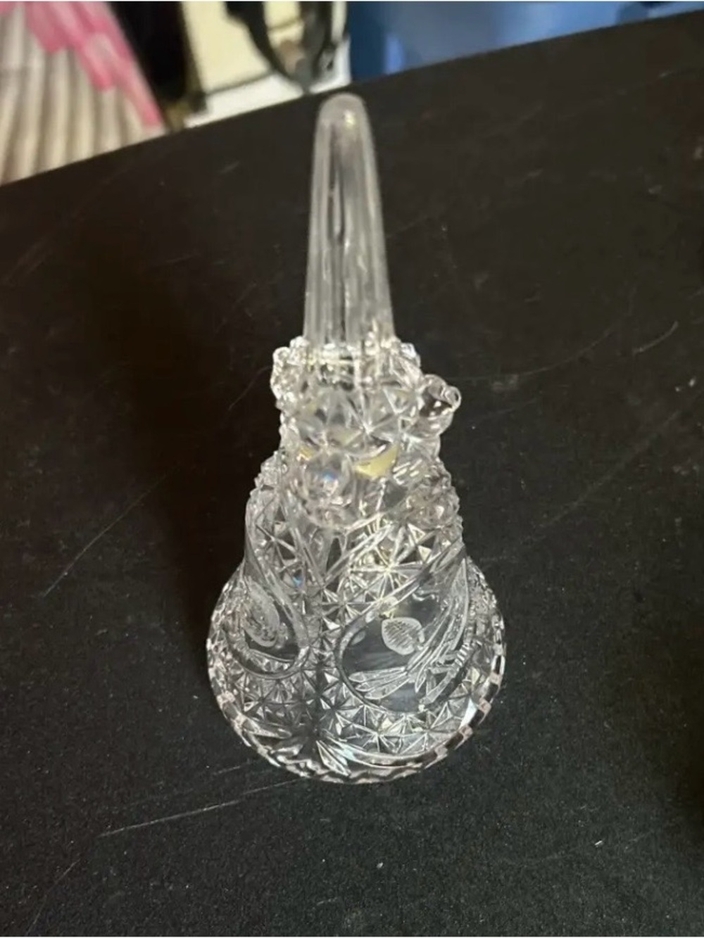 Vintage Hofbauer Byrdes Crystal-Style Clear Cut Glass Decorative Bell